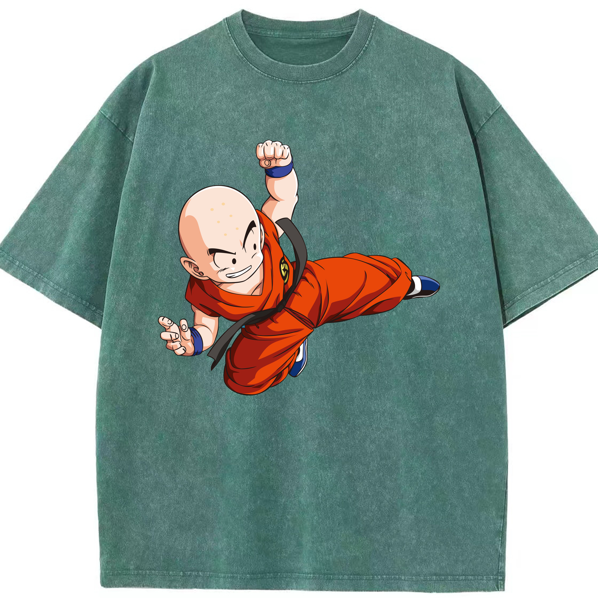 （画像用） ドラゴンボール クリリン DRAGON BALL krillin 綿100% ヴィンテージ風 半袖Tシャツ（フロントプリント）